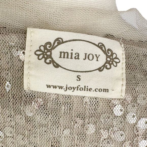 Joyfolie x Mia Joy Michaela Vintage Gold Sequin Cardigan - Size Small - Picture 8 of 9